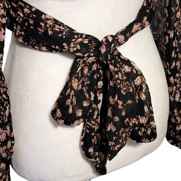 Accordian Bow Long Sleeve Going Out Top Fairy Grunge Whimsigoth Y2K Floral Small - Picture 9 of 13